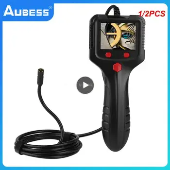  1/2PCS rankinė endoskopo kamera su 2,4 colio IPS ekrano gręžiniu nešiojama gyvatės kamera su 6 LED lemputėmis kanalizacijos automobiliui