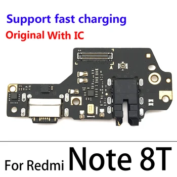  10PCS Lots Nauja įkroviklio plokštė PCB Flex skirta Xiaomi Redmi Note 8T USB prievado jungtis Doko įkrovimo juostelės kabelio atsarginės dalys