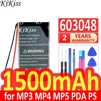  1500mAh KiKiss galingas akumuliatorius 603048 LED šviesai DVD GPS MP3 MP4 MP5 PDA PSP maitinimo blokui Bateria