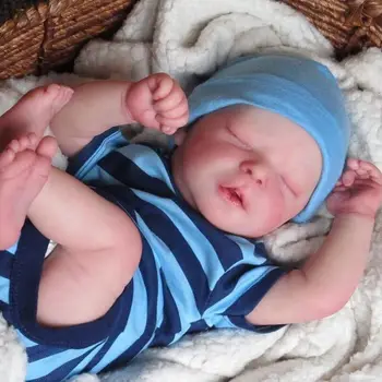  18inch jau nudažyta baigta atgimusi kūdikio lėlė Darren mieganti naujagimio lėlė 3D odos matomos venos
