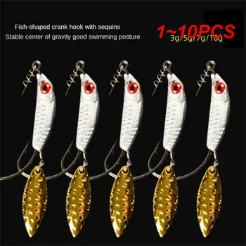 1~10PCS Lure Hook Fisheye Wide Belly Gold Slices 7g/pc Didelis tempiamasis stipris Pagunda yra stipresnė Didelis stiprumas