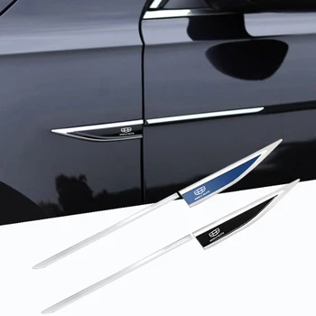  2X automobilio kėbulo sparno šoninė metalinė chromo cinko lydinio peilio šoninė emblema 3D lipdukas Geely Atlas Coolray Mk Cross Emgrand GL stilius