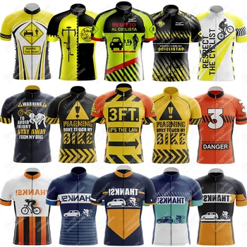  3 pėdų sauga Dviračių marškinėliai vyrams Trumpomis rankovėmis šviesą atspindintis MTB Maillot Downhill Pro Team kalnų dviračių apranga Vasara Nauja