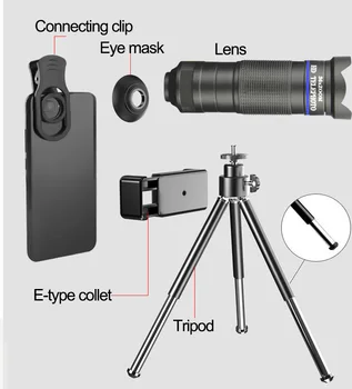  36x optinio priartinimo teleskopas telefono fotoaparato objektyvai prisegamas mobiliojo telefono objektyvas Nuotraukų laikiklis