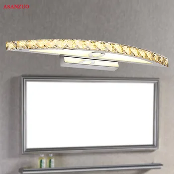  AC110V220V Vonios kambario LED veidrodis Šviesa Nerūdijančio plieno krištolo sieniniai šviestuvai Makiažo lempos Vonios kambario šviestuvai 44cm/54cm