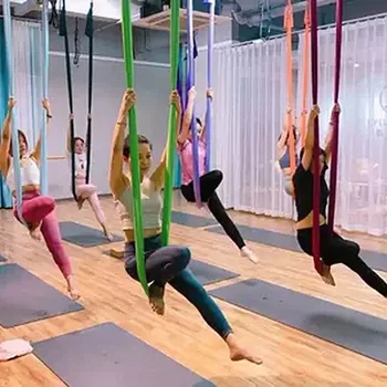  Aerial Breathable Yoga Hammock Gym Dedicated Sling Home Fitness No Splicing Belt Accessories Įvairių spalvų nailono verpimas