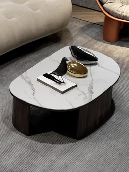  Arbatos staliukas modernus paprastas prabangus roko kavos staliukas svetainės baldų derinys komplektas lanku apvalus arbatos stalas