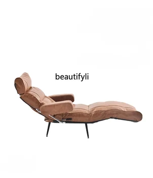  Aukštos kokybės natūralios odos chaise longue Lazy sofa Single First Layer Cowhide sulankstoma laisvalaikio kėdė