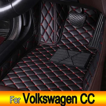  Automobiliniai kilimėliai Volkswagen VW Passat CC 2008 ~ 2016 grindų kilimėlių komplektas Automobilių salonų dalys Kilimų kilimėlis Prabangus odinis kilimėlis Automobilių aksesuarai