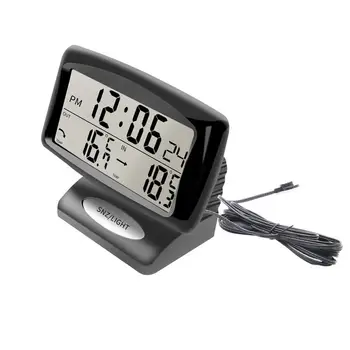  Automobilio elektroninio laikrodžio termometras Automatinis laikrodis Termometras Temperatūros detektorius Šviečiantis ekranas Automatinis stiliaus priedai