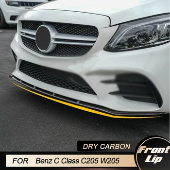  Automobilio priekinio buferio lūpų spoileris Mercedes Benz C klasė A205 C205 W205 C43 2020 2021 Priekinio buferio lūpų smakro apsauga sausa anglis