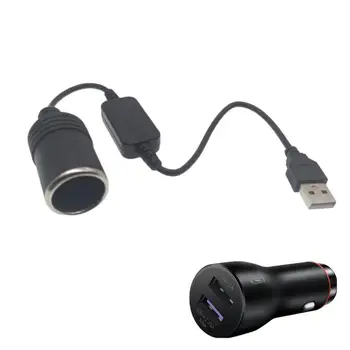  Automobilio žiebtuvėlis USB keitiklio jungtis kabelis Moteriškas keitiklis jungtis Kabelio prailginimo laidas 5V į 12V keitiklis Laidinis valdiklis