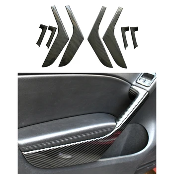  Automobilių lipdukai ABS anglies pluošto grūdų vidaus durų porankių apdailos dangtelis golfui 6 MK6 2009-2013