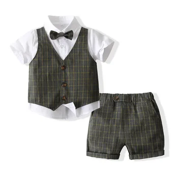  Baby Boy drabužių rinkiniai 1-5Y vasaros trumpomis rankovėmis Vetement Bebe Garcon Medvilniniai vaikiški drabužiai Vaikiškas kostiumas 2 Vienetai Berniuko kūdikių rinkiniai