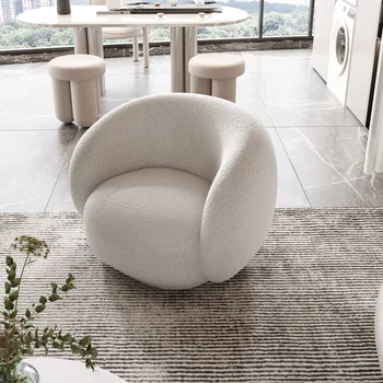  Baltos šiaurietiškos kėdės Mažas miegamasis Lounge Atlošiama kėdė Viengulės sofos dizainas Tingus patogus Articulos Para El Hogar namų dekoras