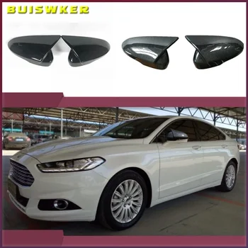 Black Side Wing Mirror Caps for FORD MONDEO MK5 2014-2019 MKV 5 Cover 2015 2016 2017 2018