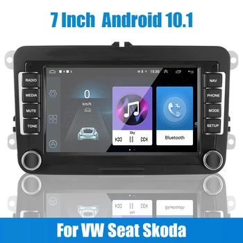  Bluetooth WiFi GPS 1G+16G Automobilinis radijas Android 10.1 skirtas VW/Volkswagen Seat Skoda Golf Passat 7 colių multimedijos grotuvas 2 Din