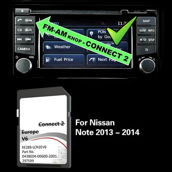  C2V6 skirta Nissan Pastaba 2013 2014 Švedija Airija Connect2 Europe V6 žemėlapis Navigacijos GPS kortelė
