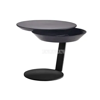  Creative Modern Simple Round Reception Žemas stalas su didele saugojimo vieta Anglinio plieno rėmas Plastikinis darbastalio kavos staliukas
