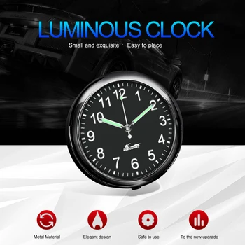  Didelio tikslumo automobilio laikrodis Aukščiausios kokybės šviečiantis automobilio kvarcinis laikrodis Ratukas mini automobilio salono dekoravimo papuošalai