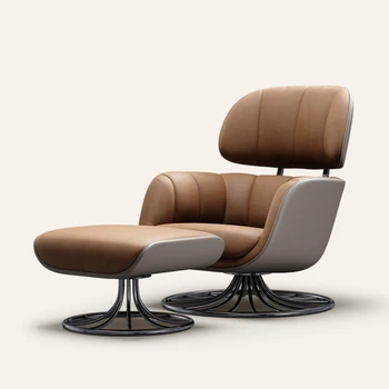  Dizainerio laisvalaikio kėdė aukštos klasės vila tigro kėdė svetainė moderni vieno asmens odinė sofa kėdė