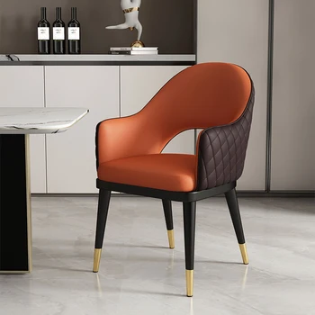 Dizaineris Oranžinė valgomojo kėdė Interjeras Restorano vakarėlis Modernios valgomojo kėdės Biblioteka Minkšti 