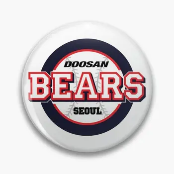  Doosan Bears Seoul Kbo logotipas Soft Button Pin Papuošalų papuošalų dekoras Moterų sagės Kepurės apykaklė Kūrybinių drabužių ženklelis Dovana Miela
