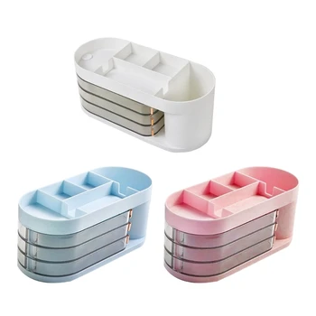  Dropship Multi Layers Chaling Table Make-up Container Jewelry Box Jewelry Box Rotatable Desktop Earrings Storage Case