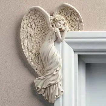  Durų rėmas Angelo sparno skulptūra Simuliacija Deivės Veiksmo laikysena Namų miegamasis Svetainė Retro sienų dekoravimo rėmo angelas