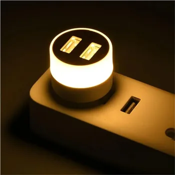  Dviguba USB LED kištukinė lempa Maža LED naktinė lemputė Kompiuteris Mobilus maitinimas Įkrovimo knyga Lempos LED akių apsauga Kvadratinė skaitymo lemputė