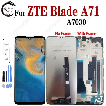  Ekranas su rėmeliu ZTE Blade A71 LCD ekranui A7030 Ekranas Jutiklinis skaitmeninimo priemonės surinkimas ZTE A71 2021 LCD dalių keitimas