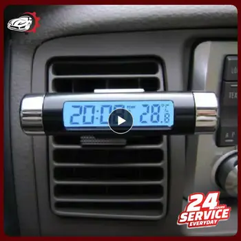  Elektroninis laikrodis Termometras Automobilio skaitmeninis laikrodis Temperatūros ekranas Automatinis elektroninis laikrodis su LED foniniu apšvietimu Šviečiantis automobilio tiekimas