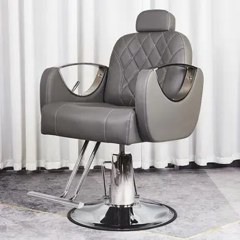  Estetiškos kirpyklos kėdės Pasukamas makiažas Plaukų salonas Ergonomiška metalinė kėdė Veido patogumas Silla Giratoria Prabangūs baldai