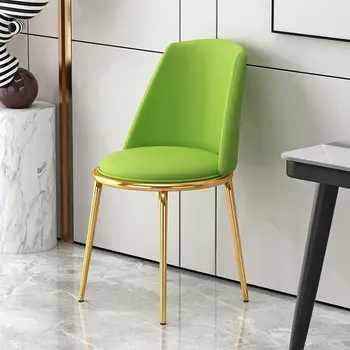  Europos geltonos valgomojo kėdės Modernios baltos ultralengvos juodos odos valgomojo kėdės Prabangūs madingi 