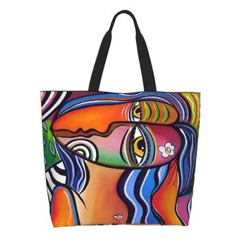  Fashion Print Pablo Picasso Tote Pirkinių krepšiai Patvari drobė Pirkėjas Pečių rankinė