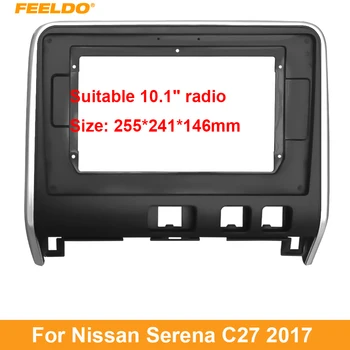  FEELDO automobilio stereofoninis 10,1 colio didelio ekrano fascijos rėmo adapteris, skirtas Nissan Serena C27 2Din Dash garso montavimo skydelio rėmo rinkinys