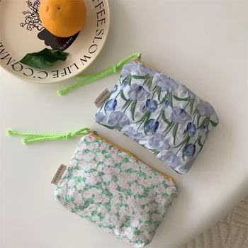  Gėlių rankinis spalvingas virvinis krepšys Paprastas japoniškas nešiojamas laikymo krepšys tualeto reikmenims ir makiažui mažas laikymo krepšys