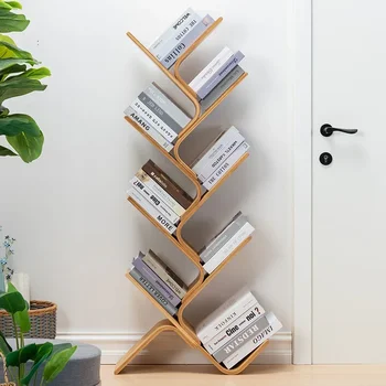  HOOKI Naujos medžio formos knygų lentynos grindys Studentų namų ūkis Miegamasis Erdvę taupanti daiktadėžė Moderni minimalistinė maža