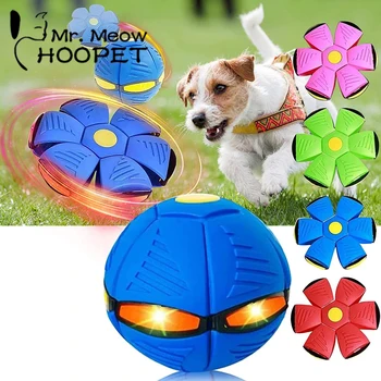  HOOPET Interaktyvus lauko mėtymo kamuolys Šunų žaislas Magic Flying Saucer Ball Sportiniai treniruočių žaidimai Deformacija Plokščias augintinis Supplie