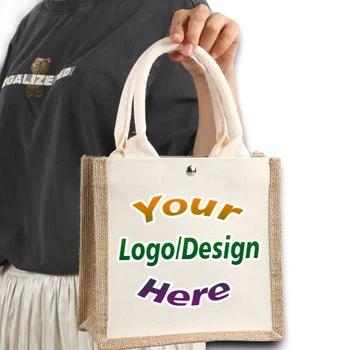  Individualizuotas džiuto krepšys Asmeninis drobinis krepšys, tinkamas vestuvių gimtadieniui Puiki dovana moterims Reklaminiai produktai
