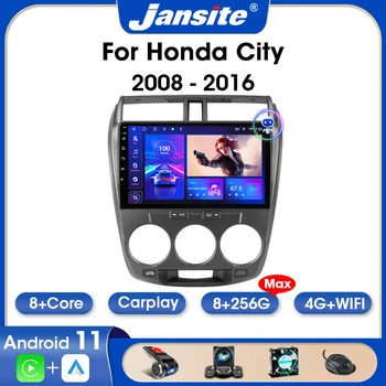  Jansite 2 Din Android 11 Automobilinis radijas Honda City 2008-2016 Multimedijos vaizdo grotuvas Carplay DVD headunit Bluetooth stereo garsas