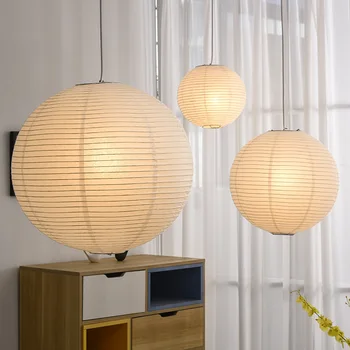  Japoniškas ryžių popierius LED pakabinami žibintai Rankomis austi meno pakabinami šviestuvai Svetainė Valgomasis Parodų salė Pakaba Blizgesys