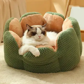  Katės miegantis lizdas Žavingas augintinis Miegantis lizdas Žiedlapio forma Naminis šuo Kačių namai