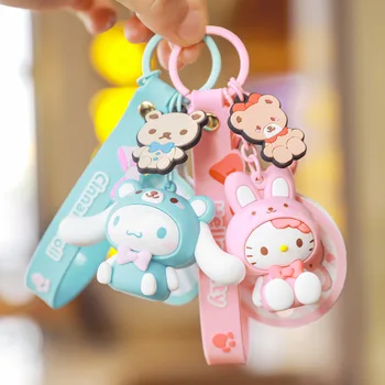  Kawaii Genuine Sanrio Doll Car Key pakabukas Kuromi Hello Kitty My Melody Cartoon Series Key School Bag Pendant Cute Anime Gift