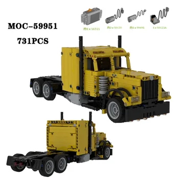  Klasikinis statybinis blokas MOC-59951 Mažas sunkvežimis Labai sunku sujungti žaislą 731PCS Suaugusiųjų ir vaikų žaislų gimtadienio dovana