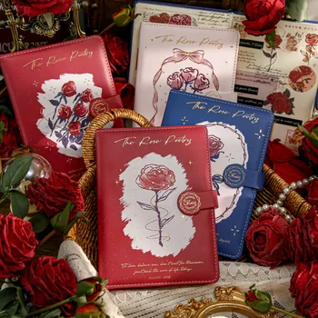  Klasikinė magnetinė sagtis Knyga Romantiška rožių užrašų knygelė Širdį jaudinanti tema Sąsiuvinis Ankstyvoji miela žurnalo knyga