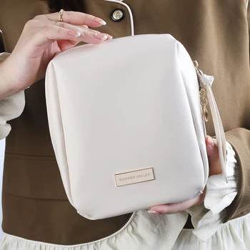  Kosmetinis krepšys Makiažo krepšys Maišelis Moterų tualeto reikmenų saugojimas Kelionių organizatorius Baltas krepšys Nešiojama juoda spalva Aukšta kokybė