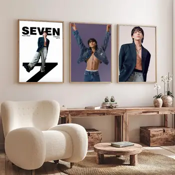  Kpop-Jungkook_Seven_Tease Plakatas be įrėminto plakato Kraft Club Bar popierius Senovinis plakatas Sienų menas Tapyba Miegamasis Studijų lipdukai