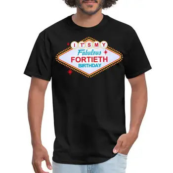  Las Vegaso 40-ojo gimtadienio ženklas Vyriški marškinėliai