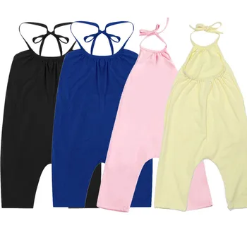  Mažylio kombinezonas Kids Casual Harem Kelnės Girls Candy Color 1-8 metų drabužiai Baby Lace Up Jumpsuit Summer Straps Kelnės 2023